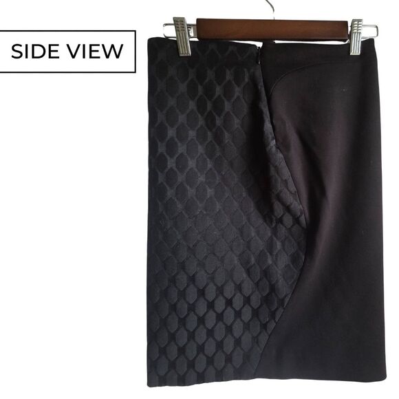 Diane von Furstenberg Pencil Skirt Black Emma Diamond Quilted Mini Designer 4 - Picture 3 of 7